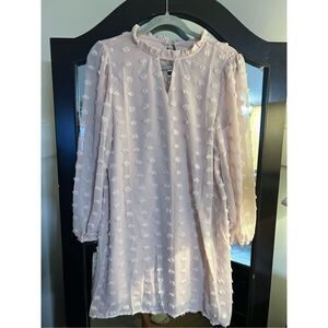 NEW Light Pink Swiss Dot Vintage Classic Dress Large